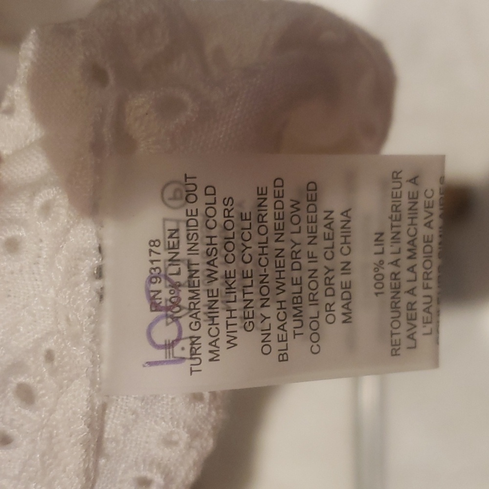 Nwt Elie Tahari medium 100% linnen shirt with buttons Delicate Lace - Picture 6 of 13